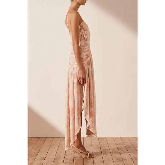 Shona Joy Faye Cross Front Midi Dress in Viscose Blush Size  US 10 - Picture 2 of 8